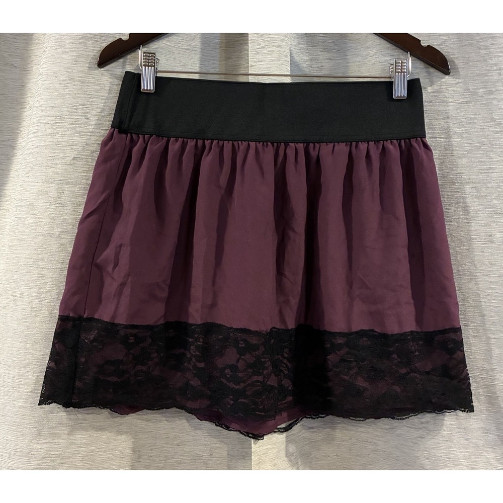 Y2K Stooshy Lace Trim Elastic Waist Skirt Size Medium Festival